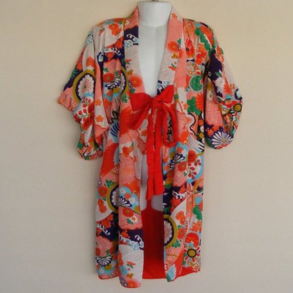 Other - Toddler YUKATA/KIMONO, 1-2YO, Red Floral Tie Front